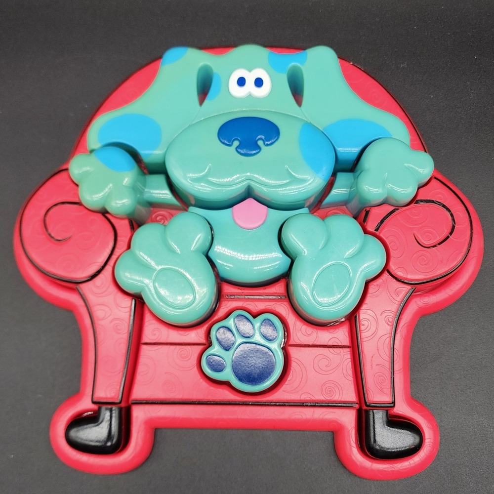 Tyco 1998 Blues Clues Blue Thinking Chair 3D Puzzle Vintage Nick Jr Toy Kidcore